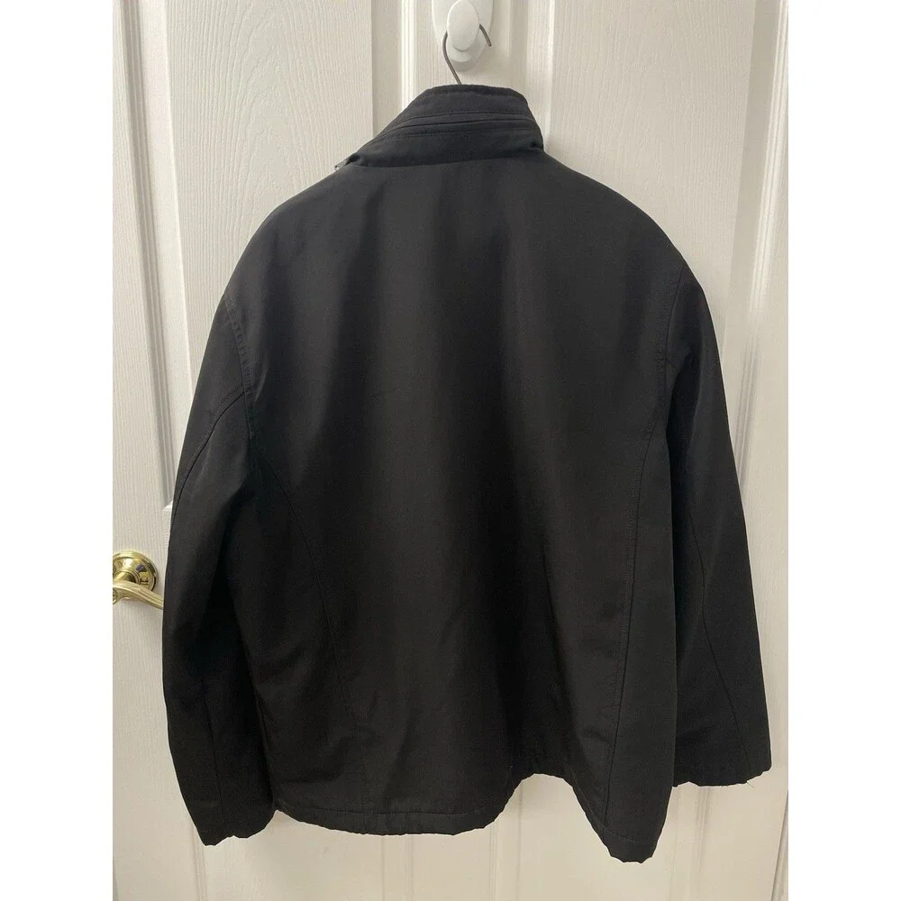 Tumi  T-Tech Black Jacket Hidden Hood Full Zip Pockets Men's Size Large